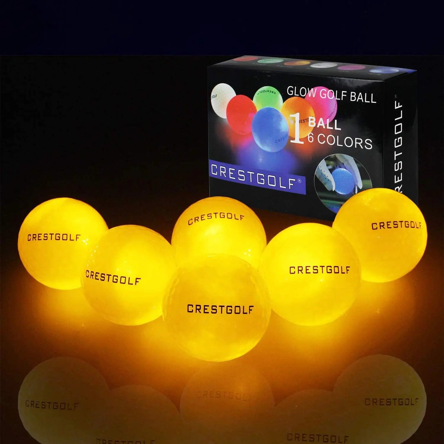 LED Glow in The Dark Golf Balls - Six Colors