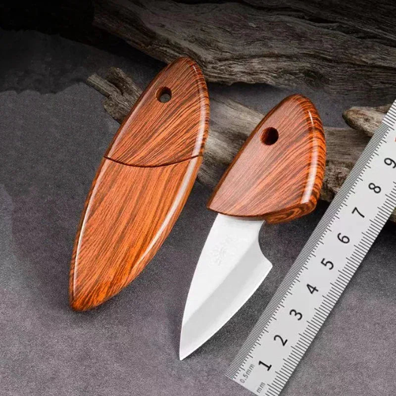 Wooden Handle Outdoor Camping Knife with Sheath