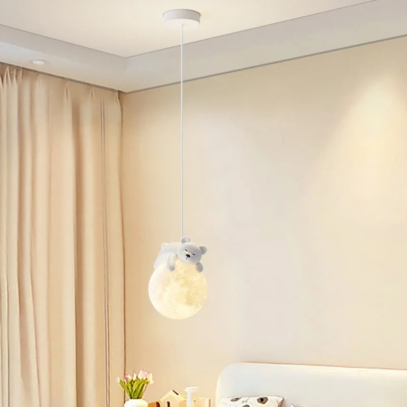 Nordic Little Bear Bedroom LED Pendant Lights