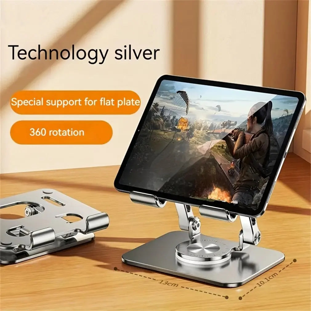 Adjustable Foldable Tablet Stand - 360° Rotation Carbon Steel Holder