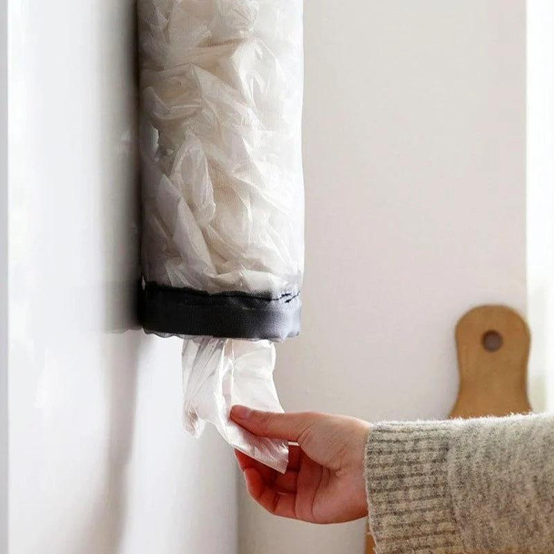 Wall-Mounted Plastic Bag Dispenser - Convenient Hanging Storage