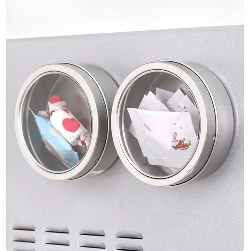 Magnetic Spice Tins with Clear Lids - Portable Fridge Storage